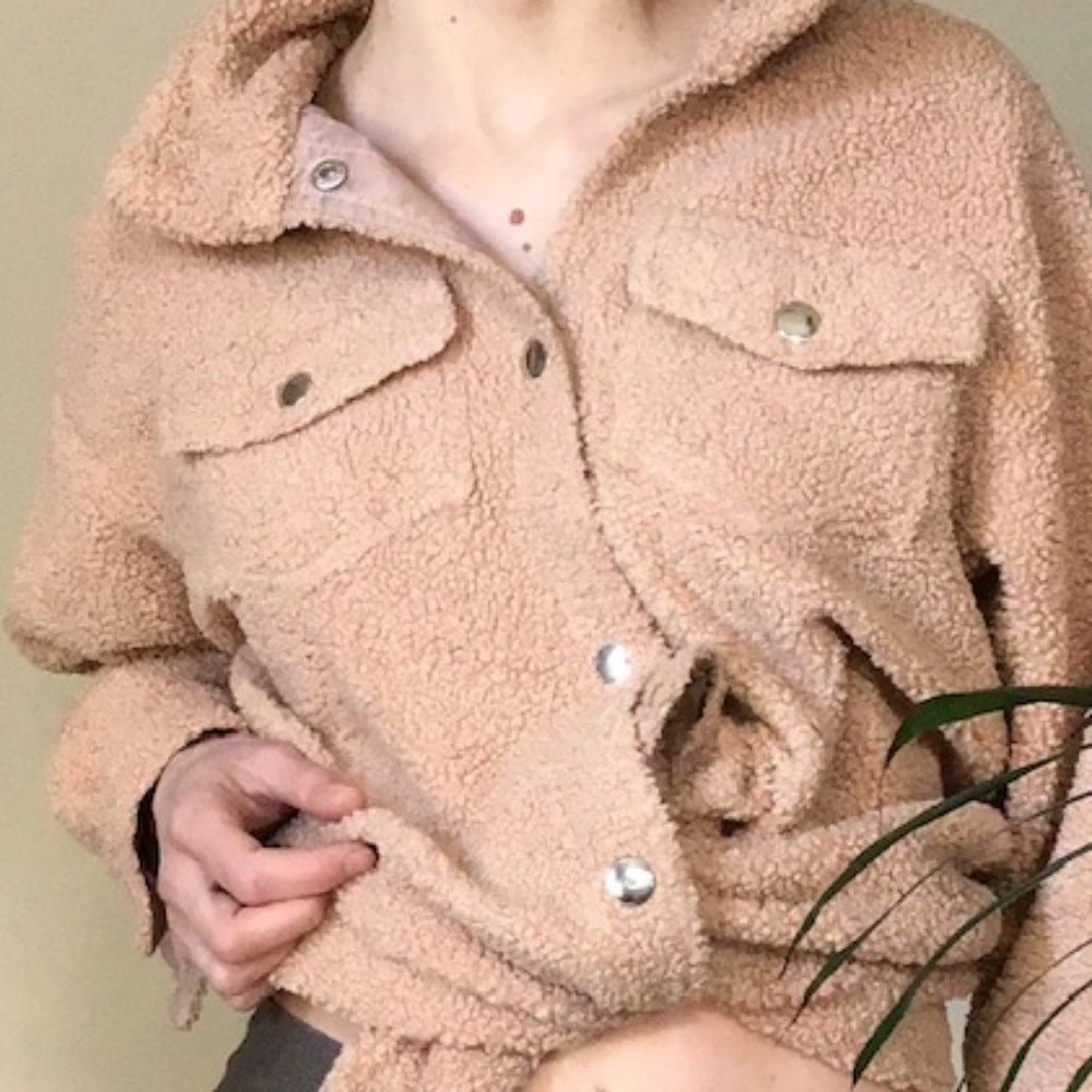 Beige Teddy Shacket - Picture 4 of 4